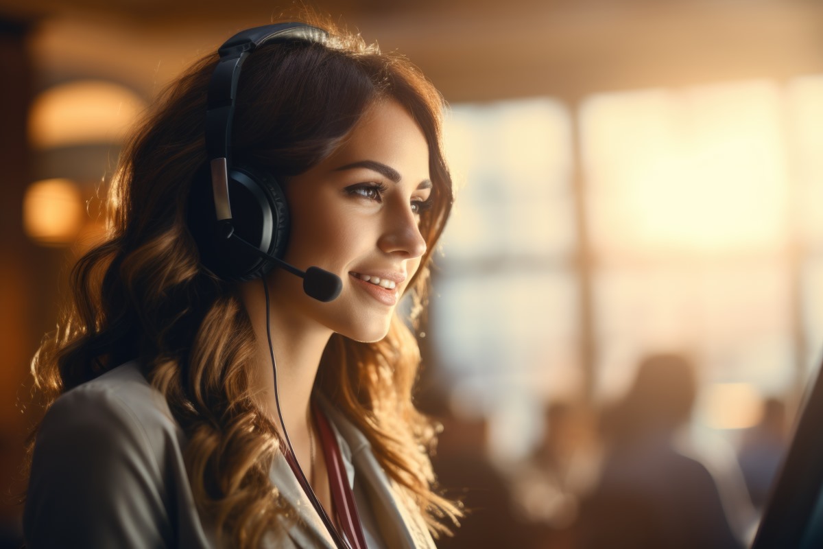 agent serviciu clienti in timpul serviciului